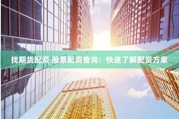 找期货配资 股票配资查询：快速了解配资方案